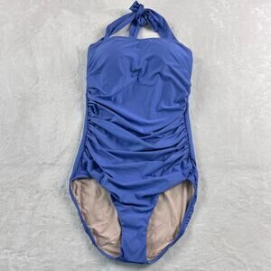 Hermoza Carrie Smocked Top Bandeau One-Piece Swimsuit women’s size 4 Blue